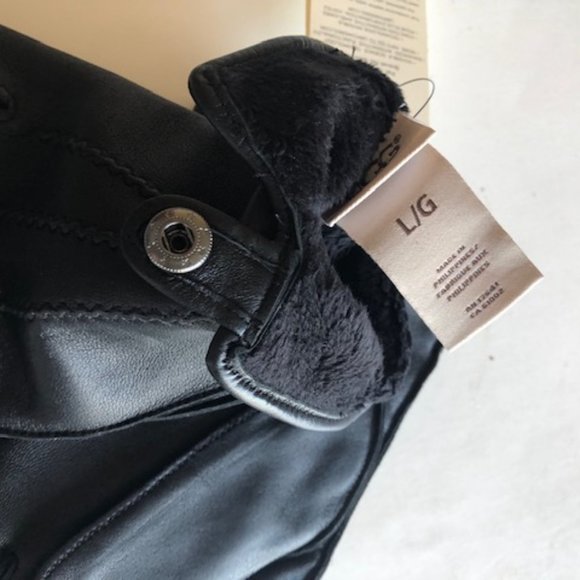 Ugg Men's Leather Smart Black Gloves. Large. XL - Picture 5 of 6